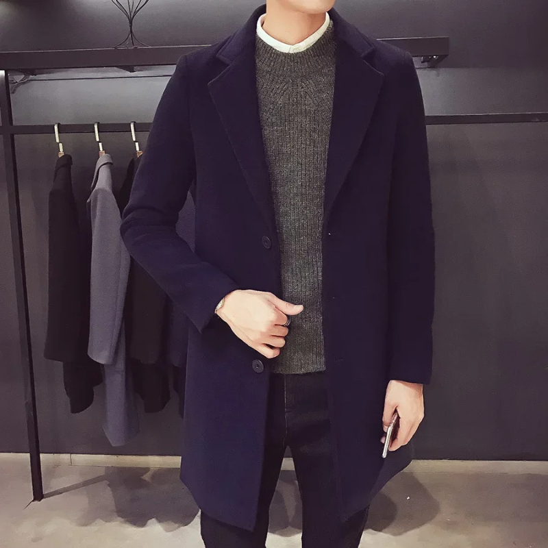Herren Woll-Mantel Elegante Business Jacke - Büro und Freizeit