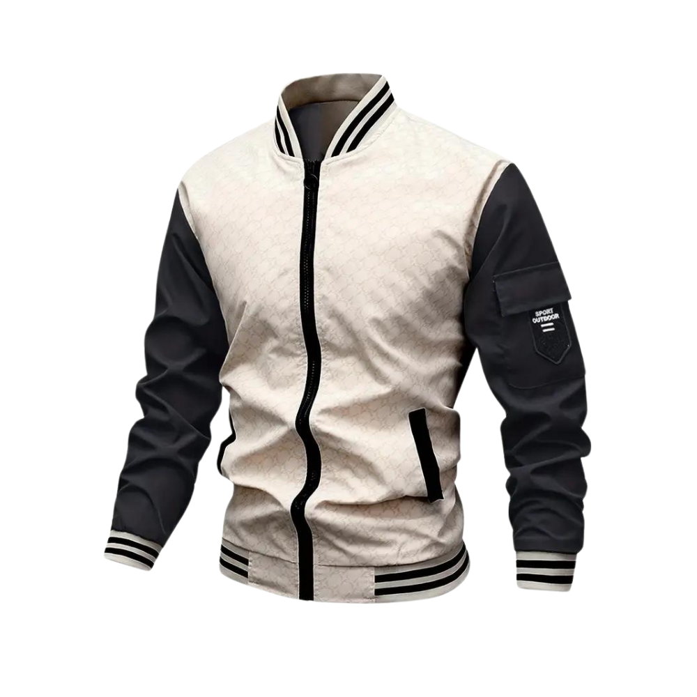 Bomberjacke Herren | Zweifarbige Reißverschluss Jacke