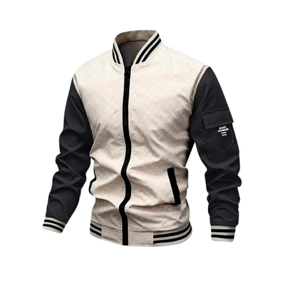 Bomberjacke Herren | Zweifarbige Reißverschluss Jacke