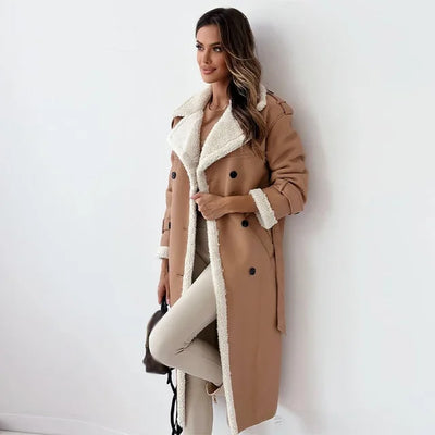 Damen Langer Daunenmantel mit Knopfleiste | Warm und Elegant