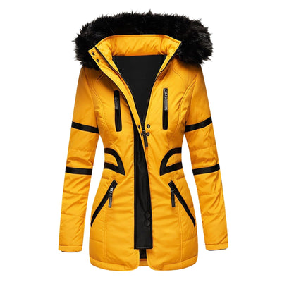 Eleganter Damen Winter-Kapuzenmantel mit Wollanteil