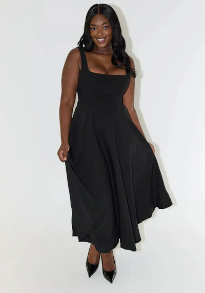 Mirelle™ – Damen Midi Kleid mit Hoher Taille für Stilvollen Komfort