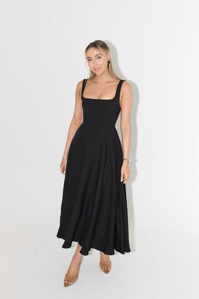 Midikleid mit Trägern | Ausgestellter Rock | Zeitlose Eleganz