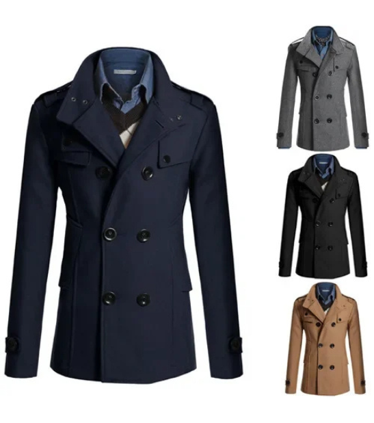 Herren Wintermantel - Eleganter Trenchcoat mit Stehkragen und Wärmeabdichtung