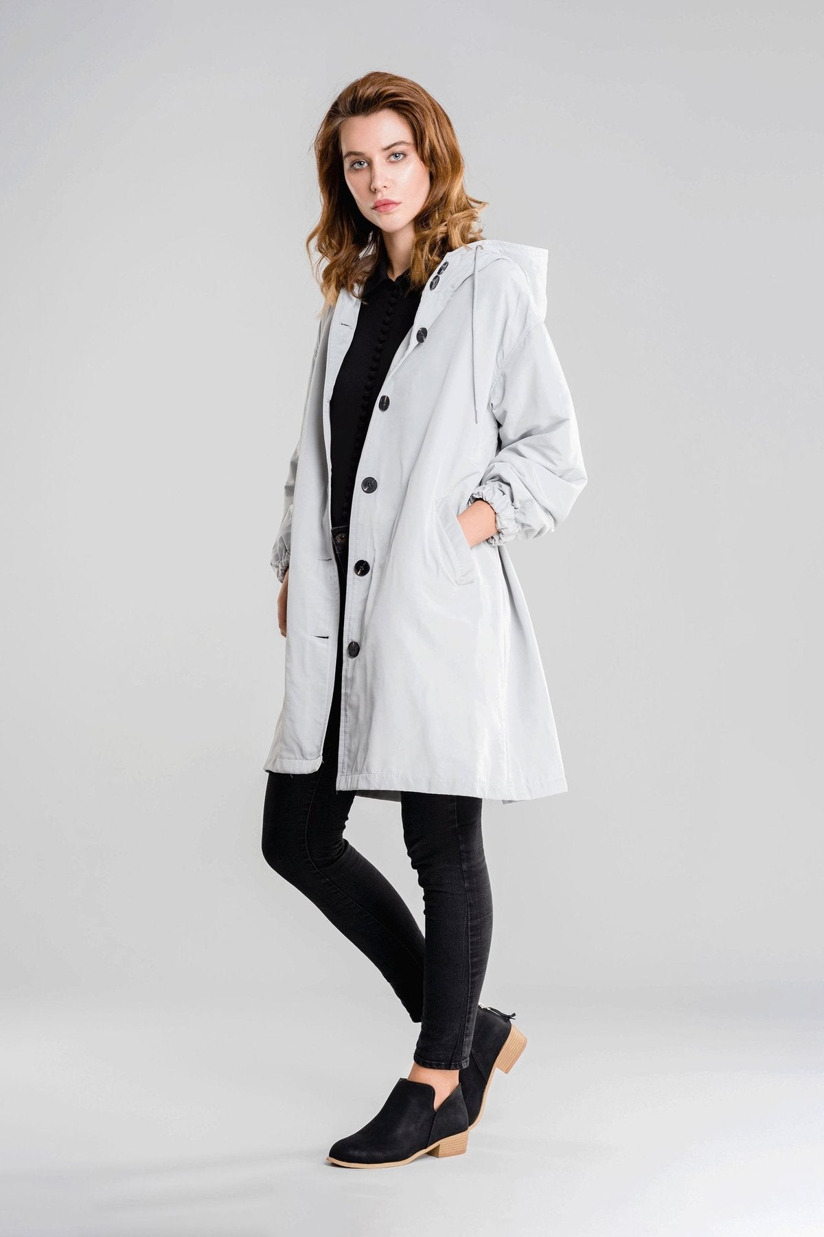 Wasserfeste Damen-Regenjacke mit Kapuze | Warm & Winddicht | Übergroße Passform