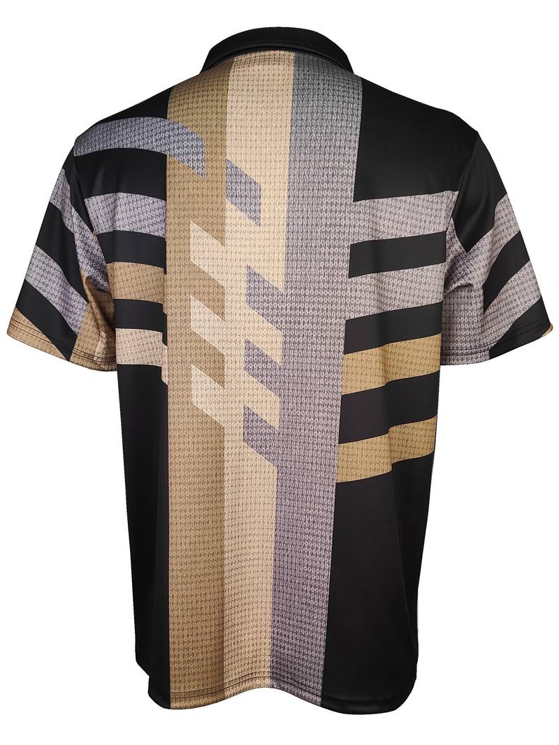 Herren Vintage-Stil Kurzarm-Hemd mit 1/4-Knopfleiste