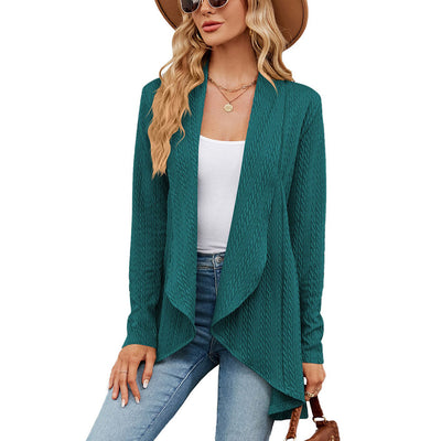 Cardigan mit Wasserfallkragen | Lockerer Schnitt | Strukturierter Look
