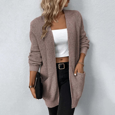 Cardigan mit Taschen | Offener Schnitt | Grobstrick-Design