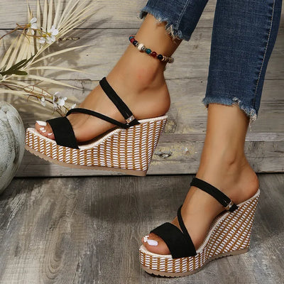 Viasole™ – Damen Plateau Sandalen mit Eleganter Peep Toe Design