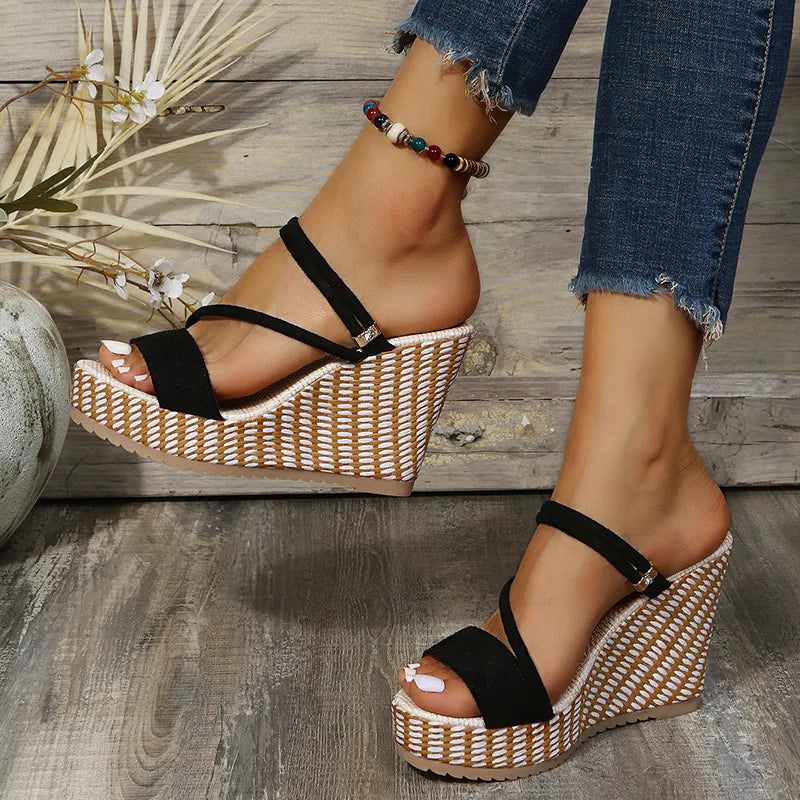 Viasole™ – Damen Plateau Sandalen mit Eleganter Peep Toe Design