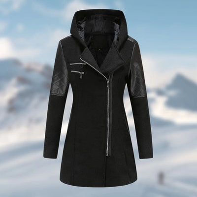 Winterjacke Damen Mit Kapuze | Lang Geschnitten Mit Reißverschluss