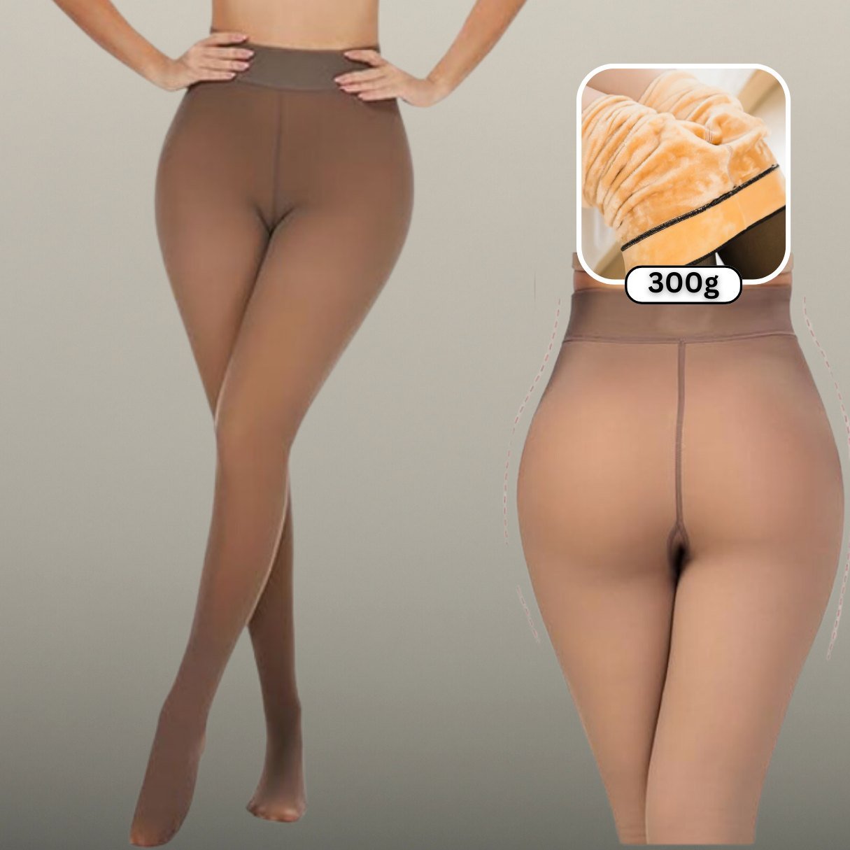 Warme Damen Thermo-Strumpfhose mit Fleece-Futter für Winter & Herbst