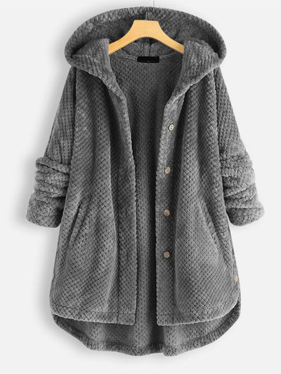 Damen Winter Wendejacke mit Kapuze - Warmes Fleece