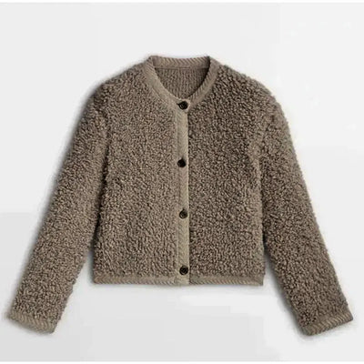 Kuschelige Damen Teddy Strickjacke für den Winter