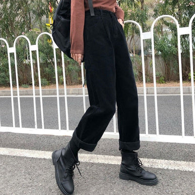 Gemütliche Damen Cordhose mit hoher Taille