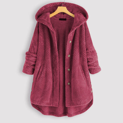 Damen Winter Wendejacke mit Kapuze - Warmes Fleece