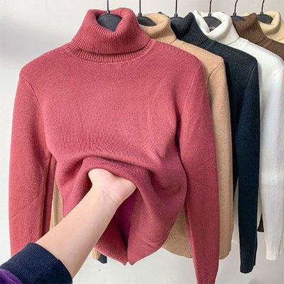 Damen Rollkragen-Pullover aus reiner Alpakawolle - Extra Warm & Weich