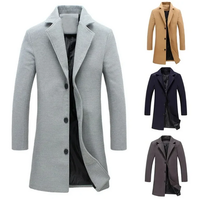 Herren Wintermantel - Eleganter Wollmantel mit warmer Fütterung für Business & Freizeit
