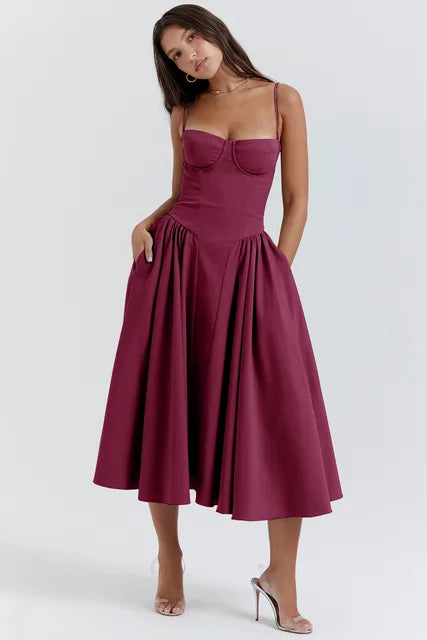 Alora™ – Damen Maxikleid Sommer Off-Shoulder Stil Bequem & Elegant