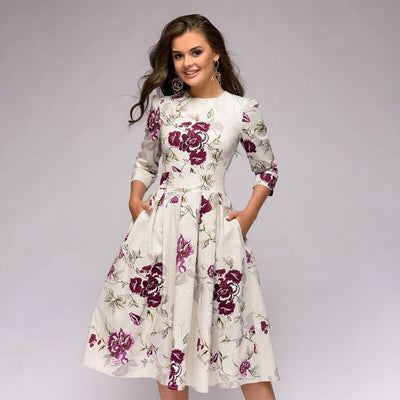Vintara™ – Elegantes Damenkleid im Retro Stil, Figurbetont & Vielseitig