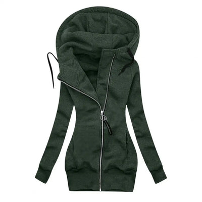 Damen-Kapuzenjacke | Asymmetrischer Reißverschluss | Figurbetonte Passform