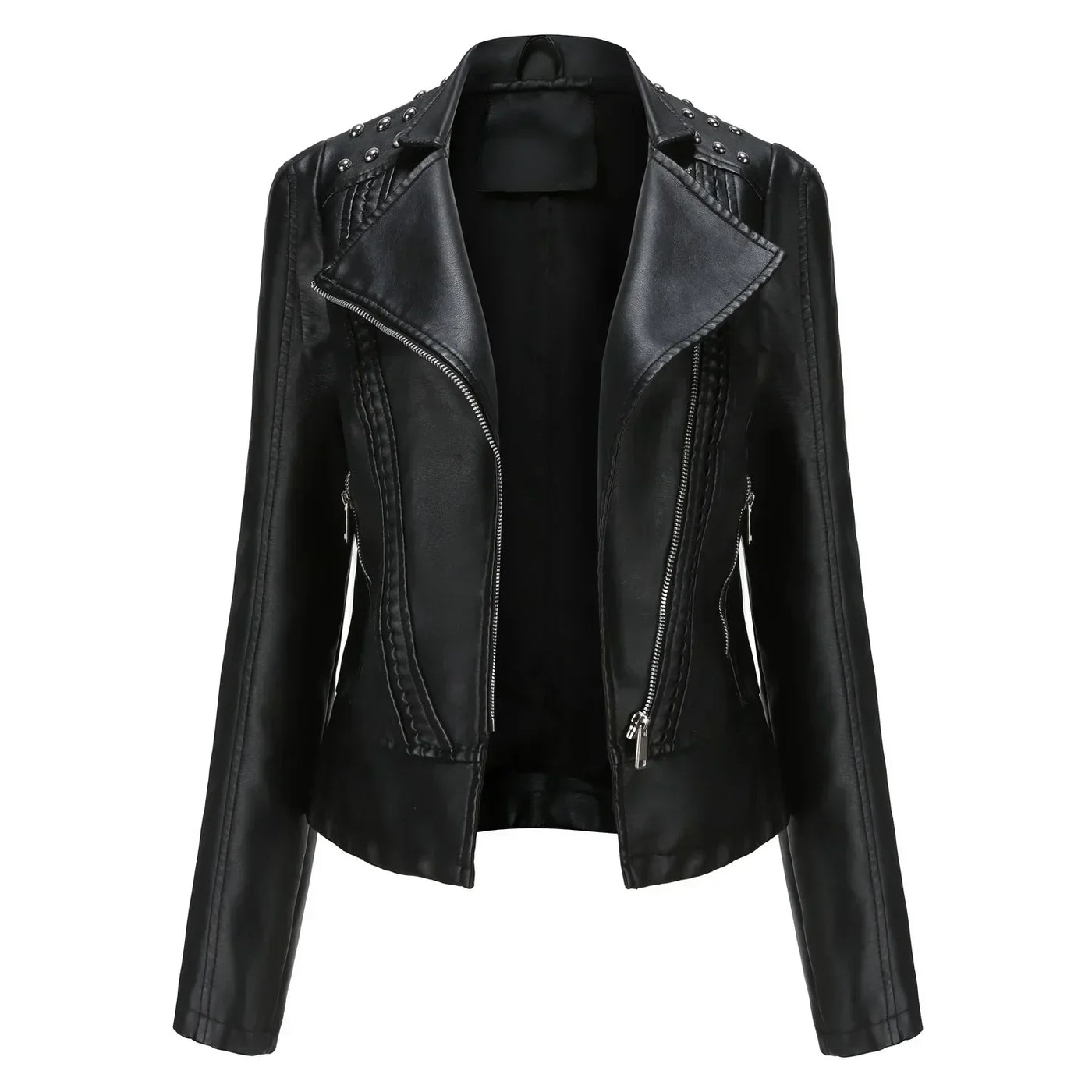Bikerjacke Damen mit Reißverschluss | schmal für verschiedene Outfits