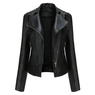 Bikerjacke Damen mit Reißverschluss | schmal für verschiedene Outfits