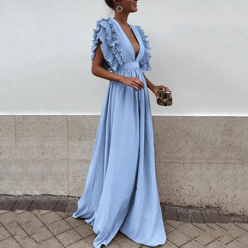 Vivienne™ – Damen Kleid mit Romantischen Rüschenärmeln