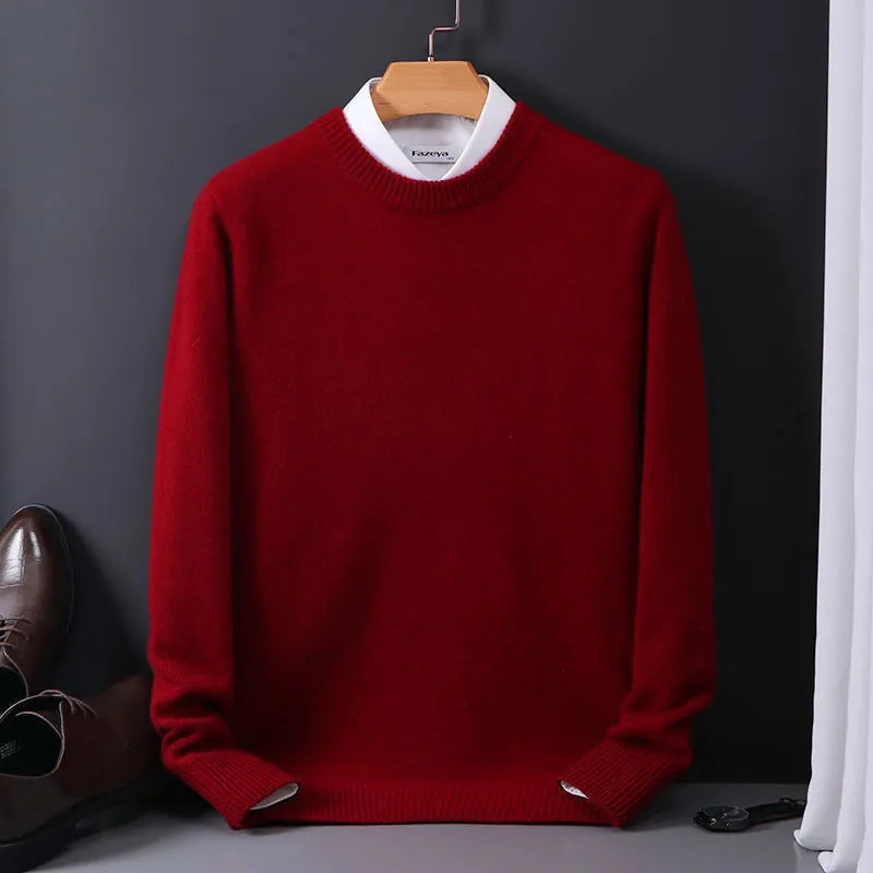 Weicher Strickpullover mit Rundhalsausschnitt für Herren