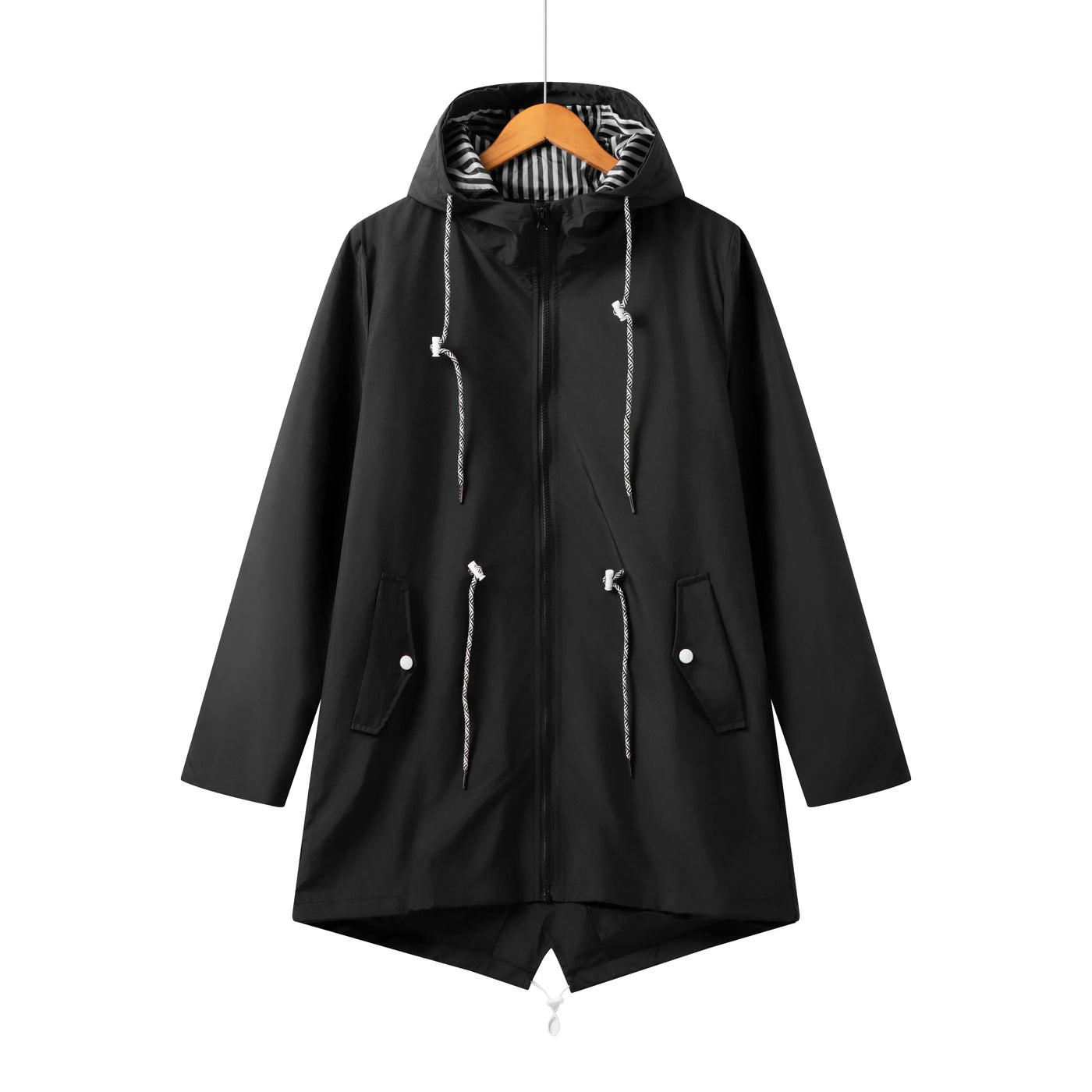 Damen Kapuze Wasserdichter Trenchcoat | Lässig