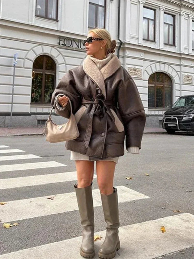 Jolie - Winter Pelz Lederjacke