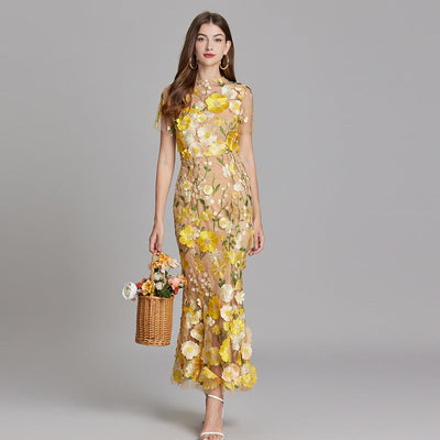 Chinny - Bohemian Transparentes Besticktes Kleid