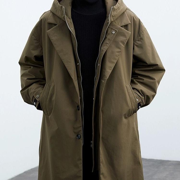 Trenchcoat mit Kapuze und Knopfleiste für Männer