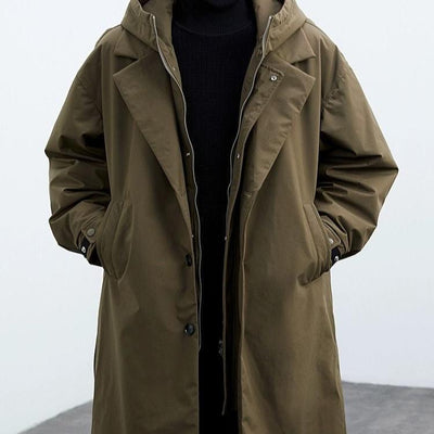 Trenchcoat mit Kapuze und Knopfleiste für Männer