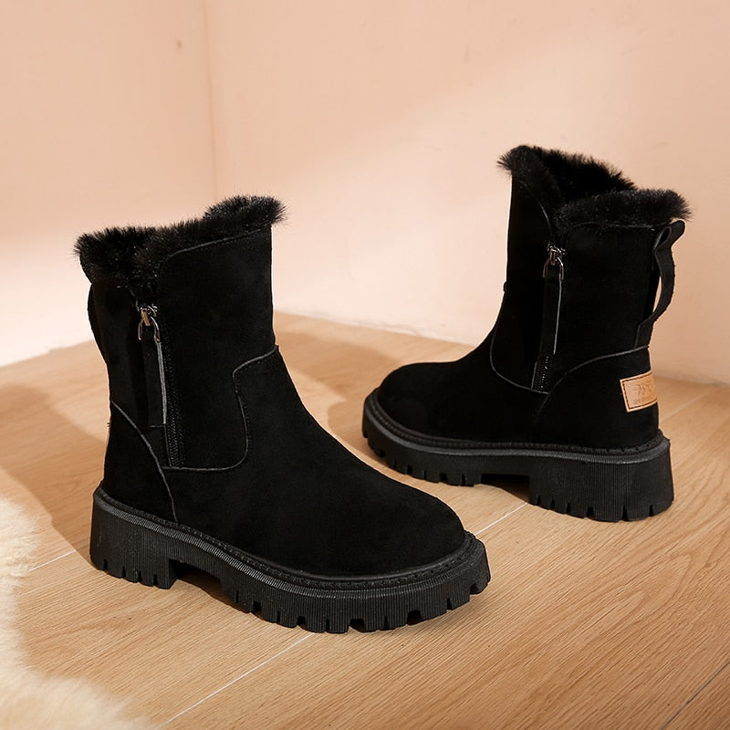 Elegante Winter Stiefel Mit Reißverschluss Für Damen | Perfekt für Outdoor-Aktivitäten