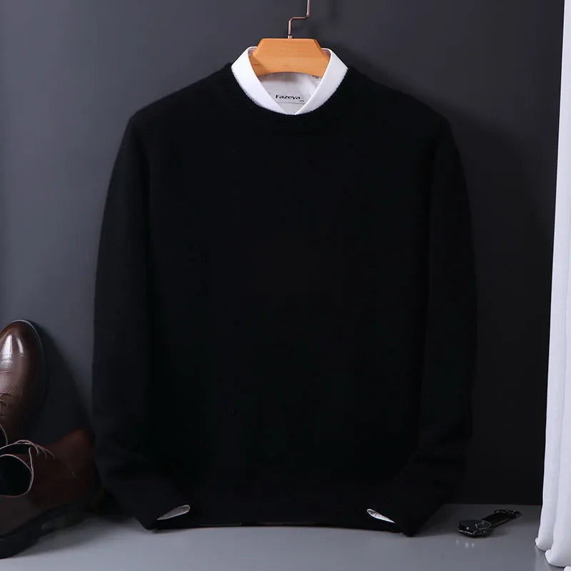 Weicher Strickpullover mit Rundhalsausschnitt für Herren