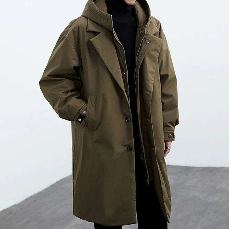 Trenchcoat mit Kapuze und Knopfleiste für Männer