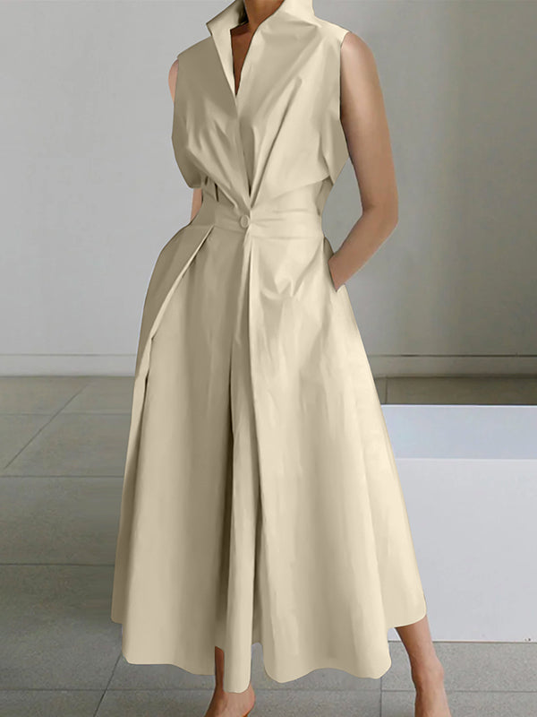 Eleanor™ – Damen Baumwollkleid mit Elegantem Hemdkragen & Stil