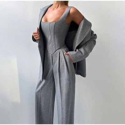 Eleganter Hosenanzug | Korsett-Top & Blazer | Zeitlose Raffinesse