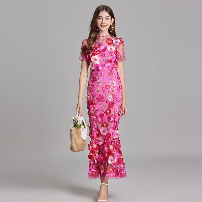 Chinny - Bohemian Transparentes Besticktes Kleid