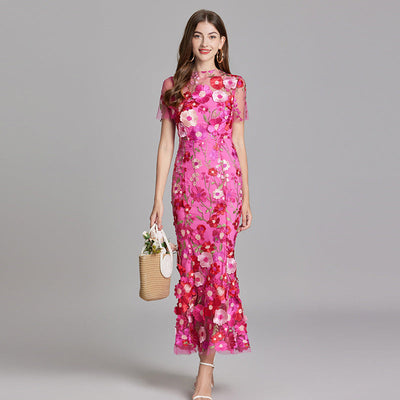Chinny - Bohemian Transparentes Besticktes Kleid
