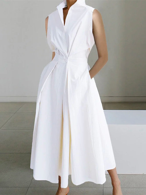 Eleanor™ – Damen Baumwollkleid mit Elegantem Hemdkragen & Stil