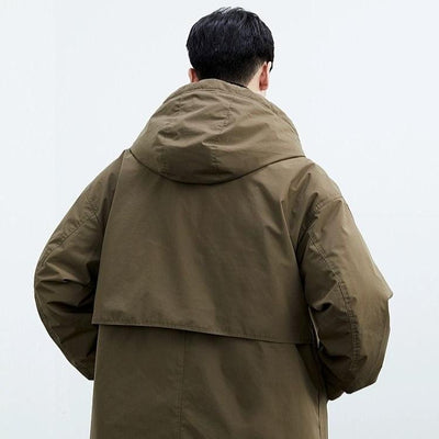 Trenchcoat mit Kapuze und Knopfleiste für Männer
