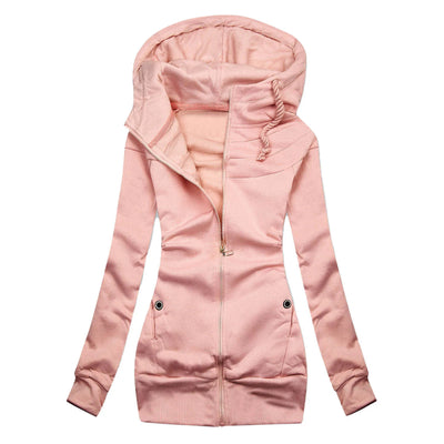 Damen-Kapuzenjacke | Asymmetrischer Reißverschluss | Figurbetonte Passform