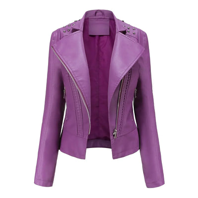 Bikerjacke Damen mit Reißverschluss | schmal für verschiedene Outfits