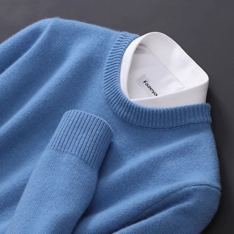 Weicher Strickpullover mit Rundhalsausschnitt für Herren
