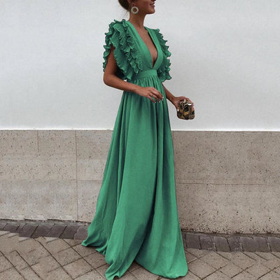 Vivienne™ – Damen Kleid mit Romantischen Rüschenärmeln