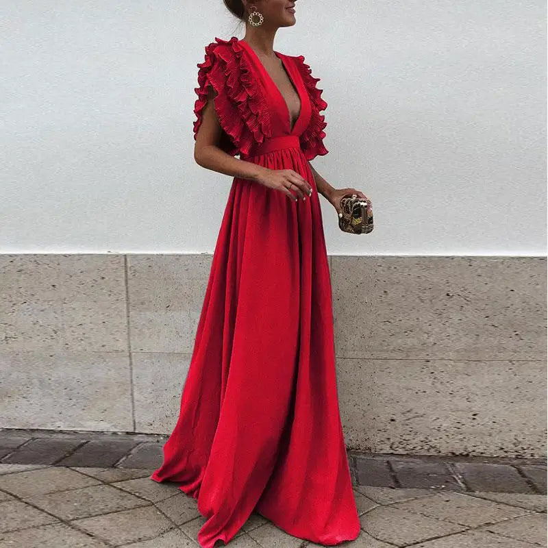 Vivienne™ – Damen Kleid mit Romantischen Rüschenärmeln