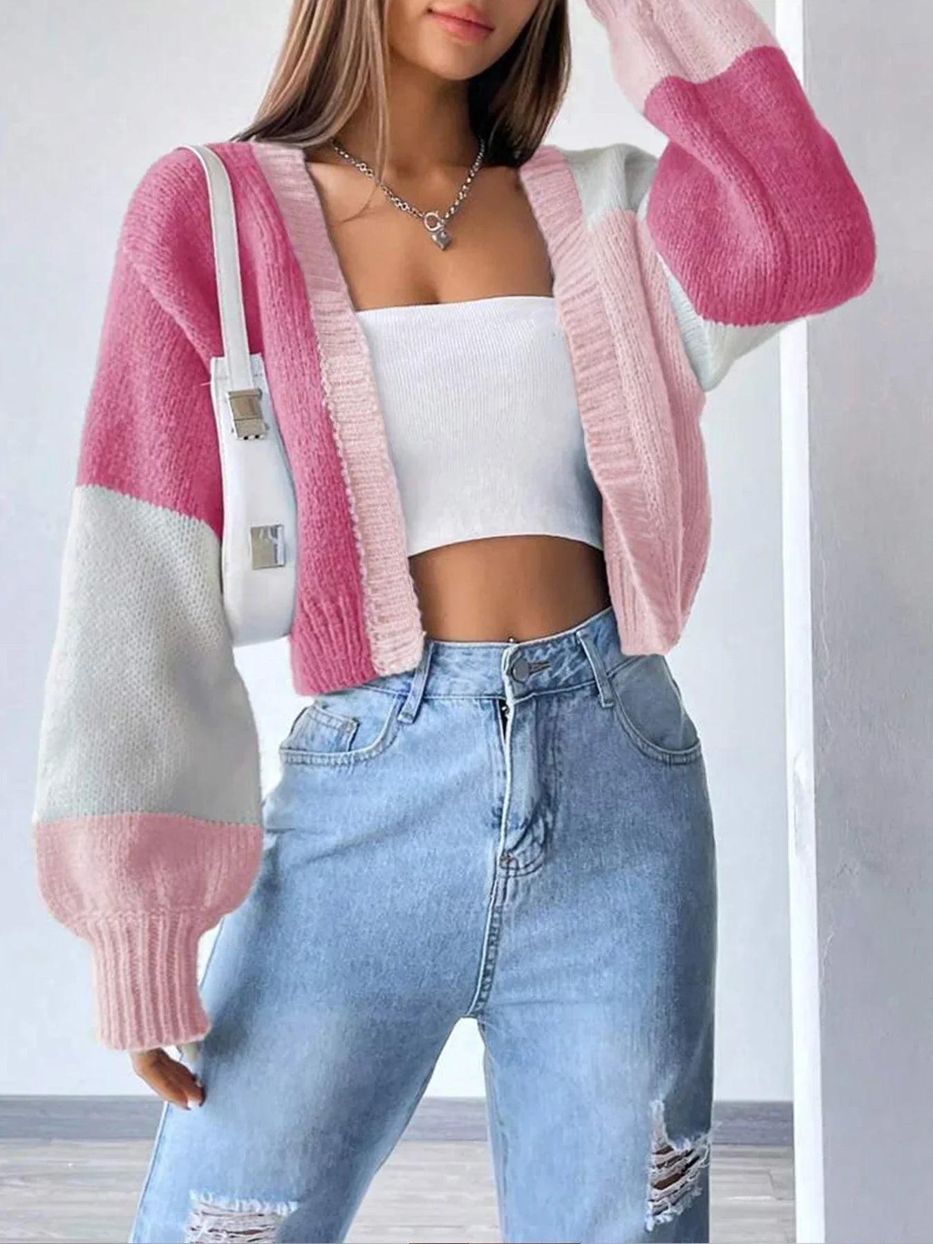 Strick-Cardigan mit Farbblock-Design | Oversized-Schnitt | Gemütlicher Stil