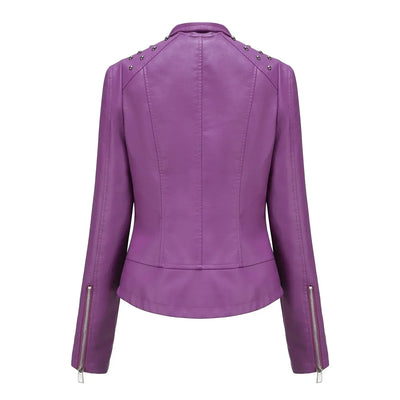 Bikerjacke Damen mit Reißverschluss | schmal für verschiedene Outfits